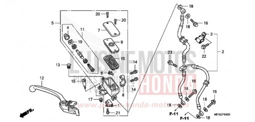 MAITRE-CYLINDRE FREIN AV. (CBF1000) CBF1000A de 2010